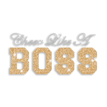 Cheer Like A Boss Rhinestone Glitter Hotfix Transfer Motif