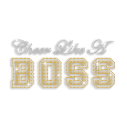 Cheer Like A Boss Rhinestone Hotfix Transfer Motif