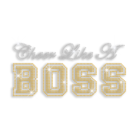 Cheer Like A Boss Rhinestone Hotfix Transfer Motif