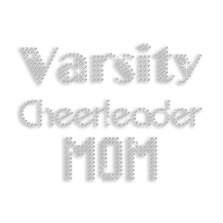 Crystal Varsity Cheerleader Mom Iron-on Rhinestone Transfer