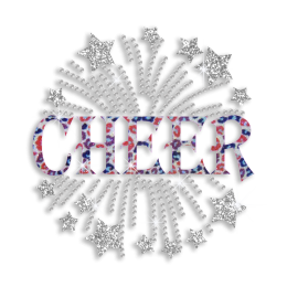 Trendy Cheer Pom-pom Hotfix Glitter Sequin Iron-on Transfer