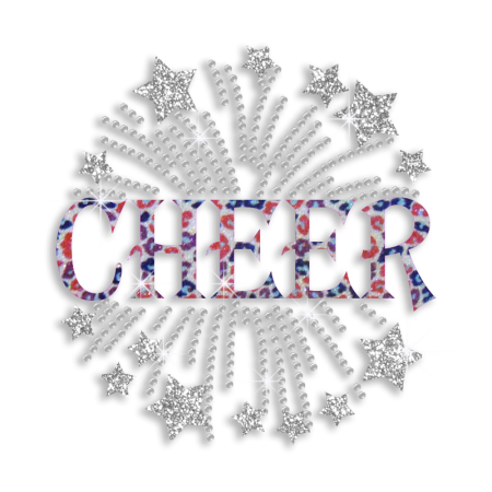 Trendy Cheer Pom-pom Hotfix Glitter Sequin Iron-on Transfer