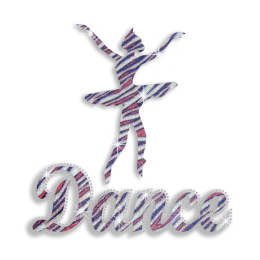 Pretty Dance Spirit Zebra Pattern Glitter Rhinestone Transfer