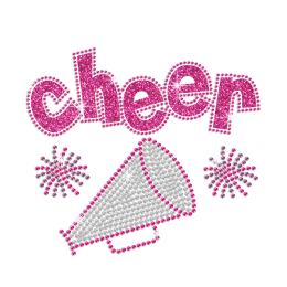 Rose Pink Cheer from Bling Trumpet Iron-on Glitter Rhinestone Transfer