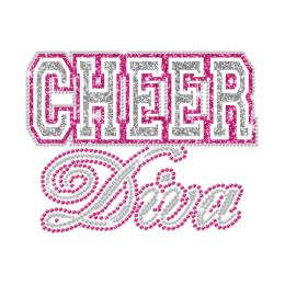 Pink Cheer Diva Hotfix Rhinestone Applique