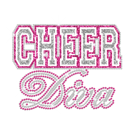 Pink Cheer Diva Hotfix Rhinestone Applique