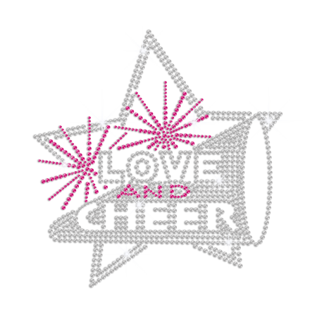 Crystal Love And Cheer Star Iron-on Rhinestone Transfer