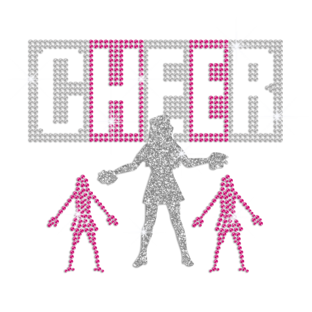 Crystal Cheerleaders Iron-on Rhinestone Glitter Transfer