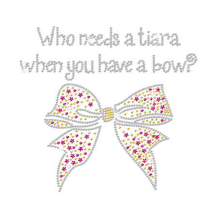 Who Needs a Tiara When You Have a Bow Iron on Rhinestone Design