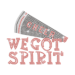 We Got Spirit from Cheer Iron on Rhinestone Transfer Motif