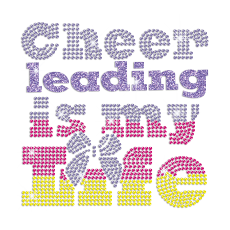 Cheer Leading is My Life Iron on Rhinestone Transfer Motif