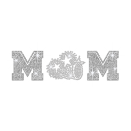 Crystal Cheer Mom Iron on Rhinestone Transfer Decal