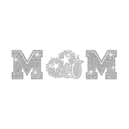 Crystal Cheer Mom Iron on Rhinestone Transfer Decal