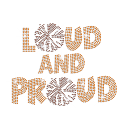 Orange Loud And Proud Iron on Rhinestone Transfer Motif