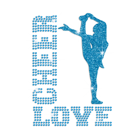 Glittering Cheer Love Iron on Rhinestone Transfer Motif