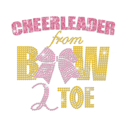 Glittering Cheerleader from Bow to Toe Iron on Rhinestone Transfer Decal