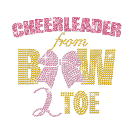 Glittering Cheerleader from Bow to Toe Iron on Rhinestone Transfer Decal