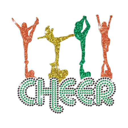 Make A Pose to Cheer Iron on Rhinestone Transfer Motif