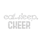 Eat, Sleep and Cheer Iron on Rhinestone Transfer Decal