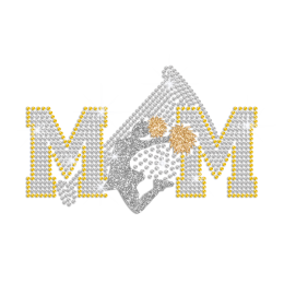 Bling Cheer Mom Iron on Rhinestone Transfer Decal