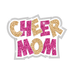 Glittering Cheer Mon Iron on Rhinestone Transfer Motif