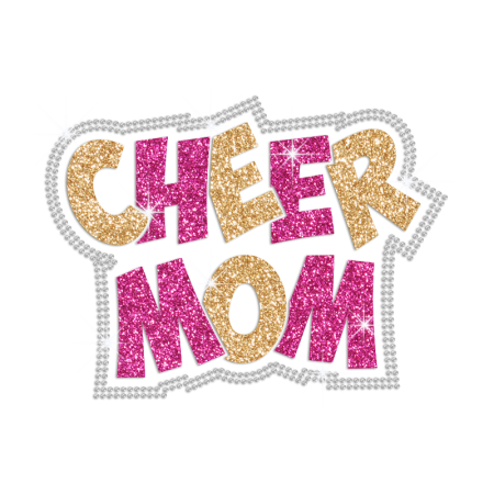 Glittering Cheer Mon Iron on Rhinestone Transfer Motif