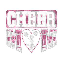 Wholesale Bling Cheer Mom Iron on Nailhead Transfer Decal