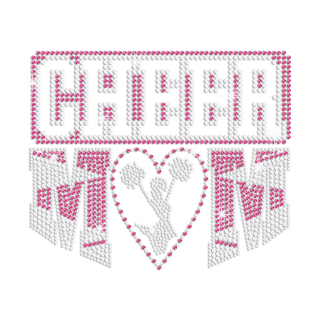 Wholesale Bling Cheer Mom Iron on Nailhead Transfer Decal