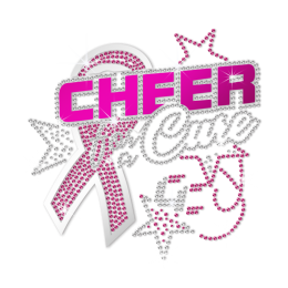 ISS Pink Ribbon Cheer Nailhead Transfer