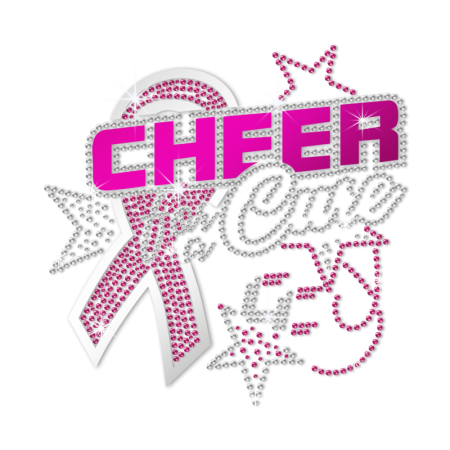 ISS Pink Ribbon Cheer Nailhead Transfer