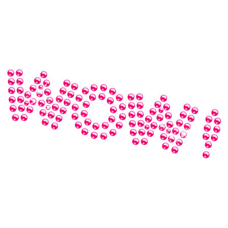 Hot Pink Lettering Rhinestone Iron on Motif for Kids