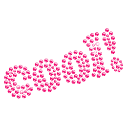 Hot Pink Crystal Lettering Hotfix Design for Kids