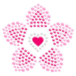 Flower Iron on Rhinestone Transfer