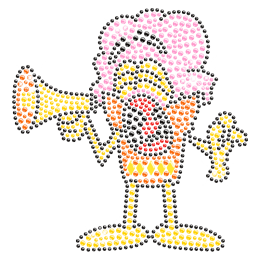 Ice Cream Man Hot-fix Rhinestone Motif