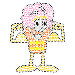 Ice Cream Man 2013 Iron on Rhinestone Motif