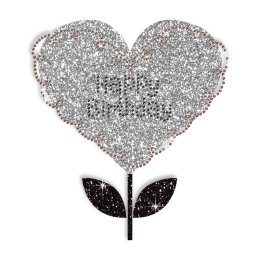 Happy Birthday Love Flower Hotfix Bling Transfer