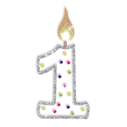 Bright Candle for the First Birthday Hotfix Bling Design