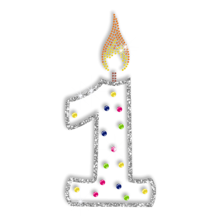 Bright Candle for the First Birthday Hotfix Bling Design