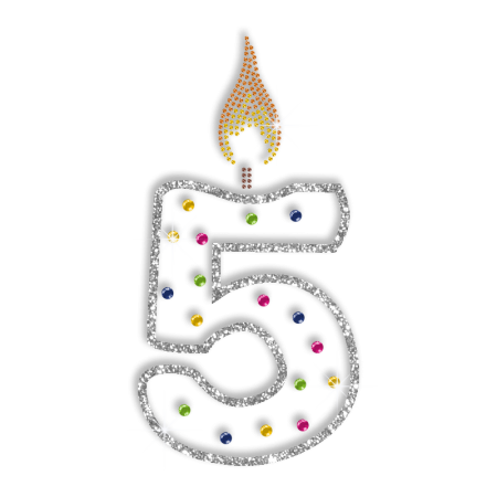 Bright Candle for the Fifth Birthday Hotfix Bling Motif