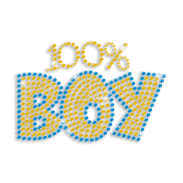 Hotfix Bling One Hundred Boy Words Design