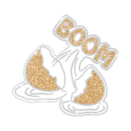 Birthday Boom Iron-on Glitter Rhinestone Transfer Motif