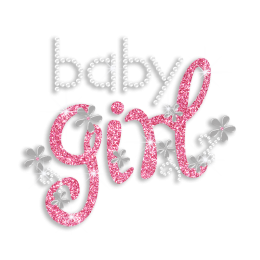 Vegas Show Cute Baby Girl Nailhead Glitter Iron on Transfer