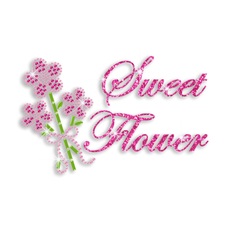 Kid Show Sweet Flower Iron-on Rhinestone Transfer