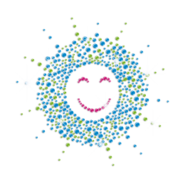 Bling Sun with Smile Iron-on Neon Rhinestud Transfer