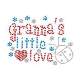 Grandma\'s Love & Little Ladybird Hotfix Rhinestone Transfer