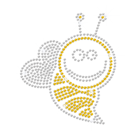 Sparkling and Smiling Honeybee Iron on Rhinestone Transfer