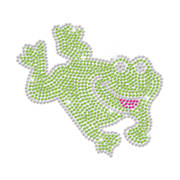 A Lively Jumping Frog Iron on Rhinestone Transfer