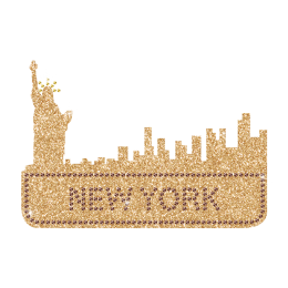 New York City Silhouette Iron on Glitter Transfer