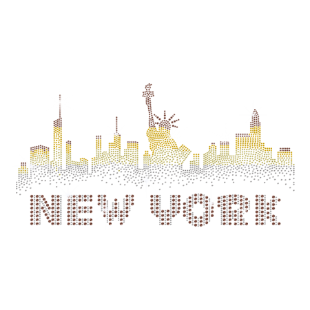 New York City Silhouette Rhinestone Iron on Transfer