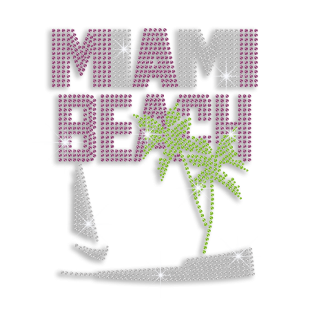 Magic Show Surf at Miami Beach Neon-Rhinestud Iron-on Transfers